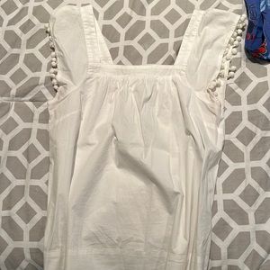 NWOT J.Crew Pompom Square Neck Top